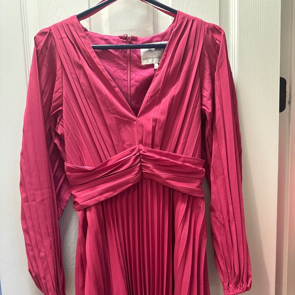 NWT XS Aureta by Anthropolgie raspberry dress